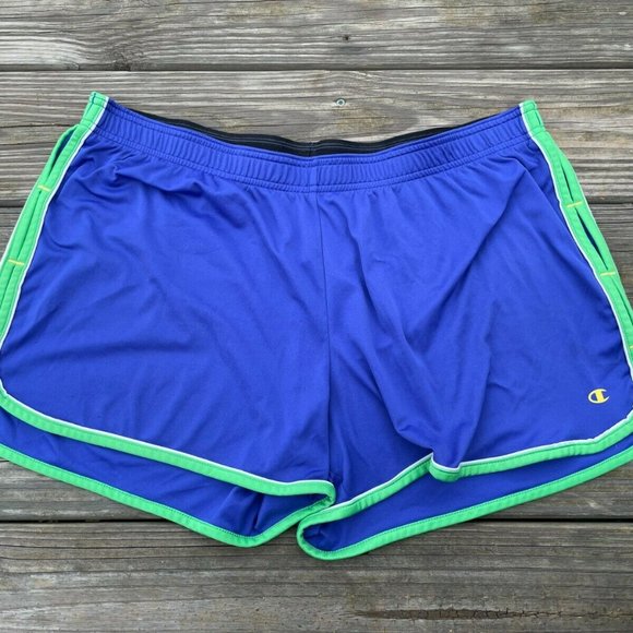 Champion Women Shorts Sport Athletic Powertrain Double Dry Blue Shorts Size XL - Picture 9 of 10